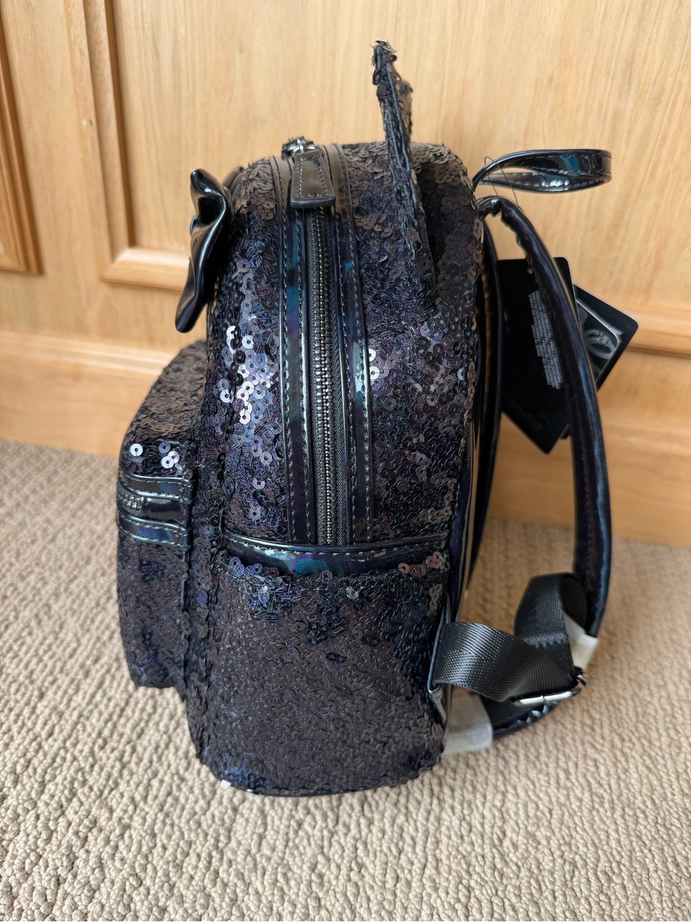 Sequin Holographic Minnie Ear Mini Backpack with Bow - Picture 2 of 4